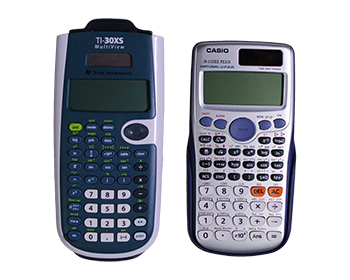 One casio and one texas instrument scientific calculators