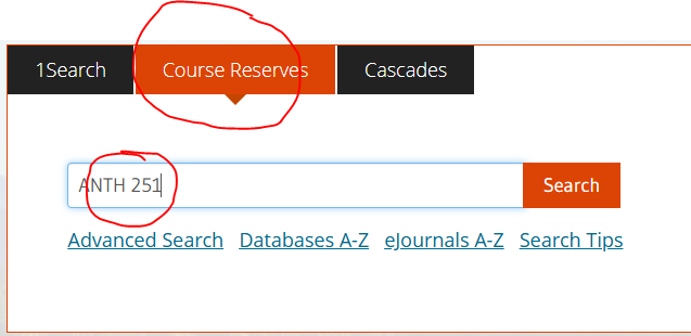 How to set up a library search for course reserves.